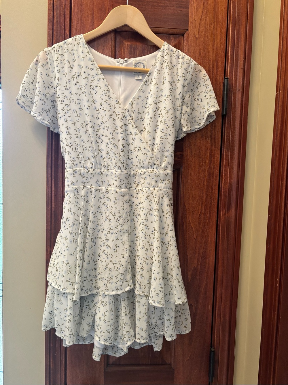 Ladies Small Blue Floral Romper Dress - like new!